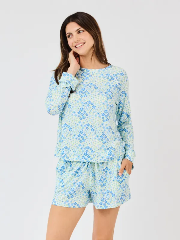 Women's Annie Shorts Set | Larkspur Fields Blue made by Mary Square