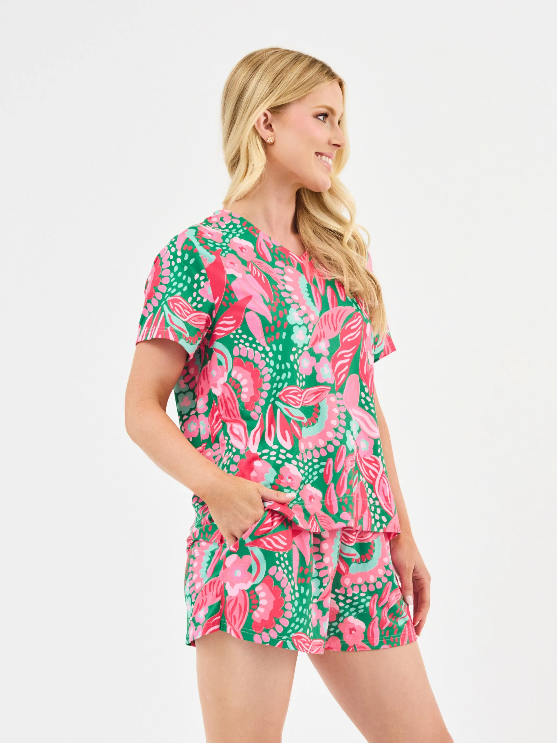Women's Alli Shorts Set | Green Canopy Gleam sold by Mary Square product image thumbnail 3