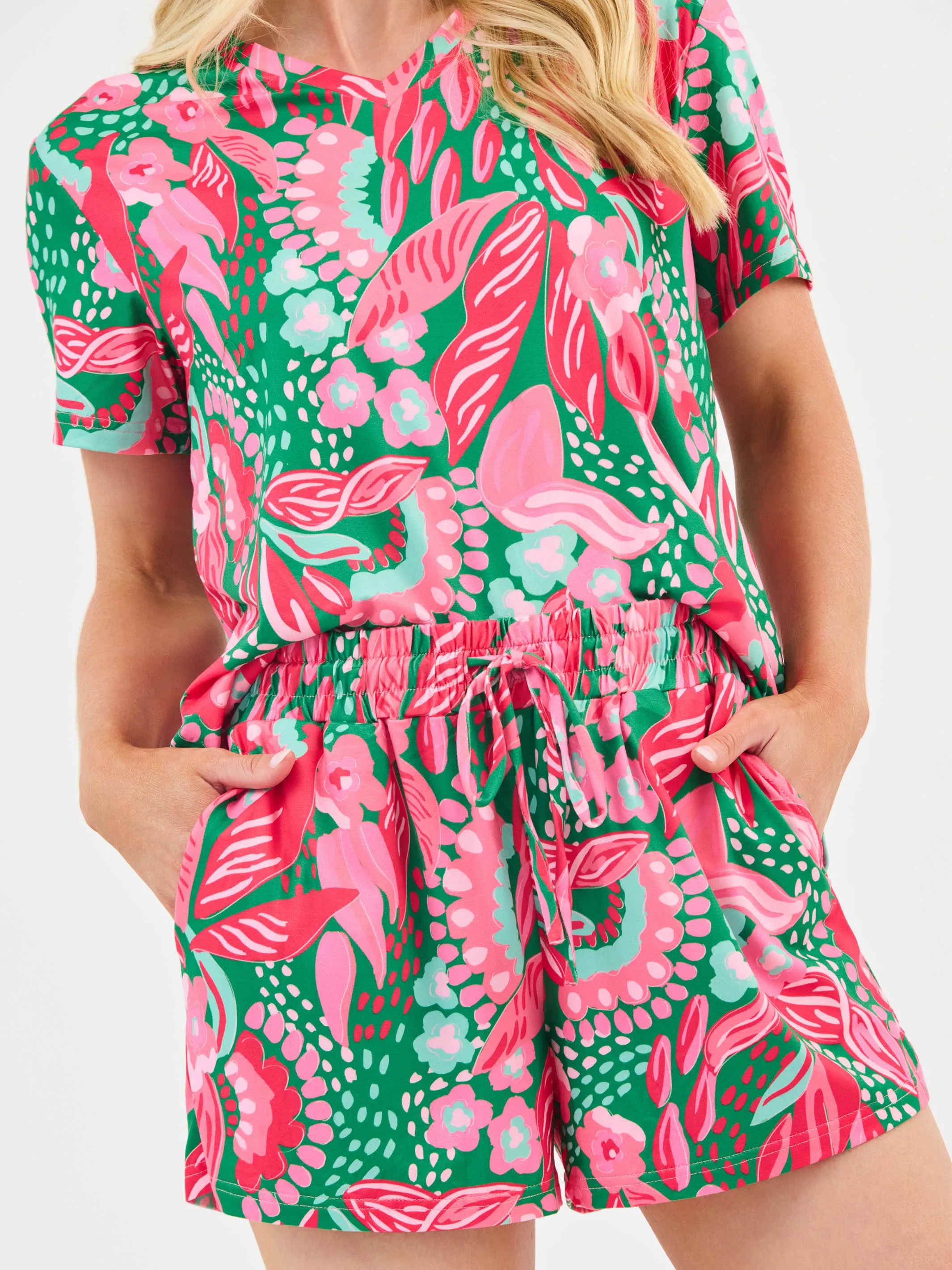 Women's Alli Shorts Set | Green Canopy Gleam sold by Mary Square product image thumbnail 2