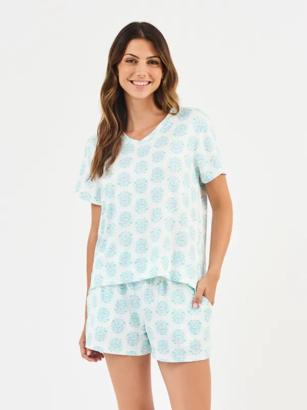 Women's Alli Shorts Set | Meadow Dreams Blue made by Mary Square
