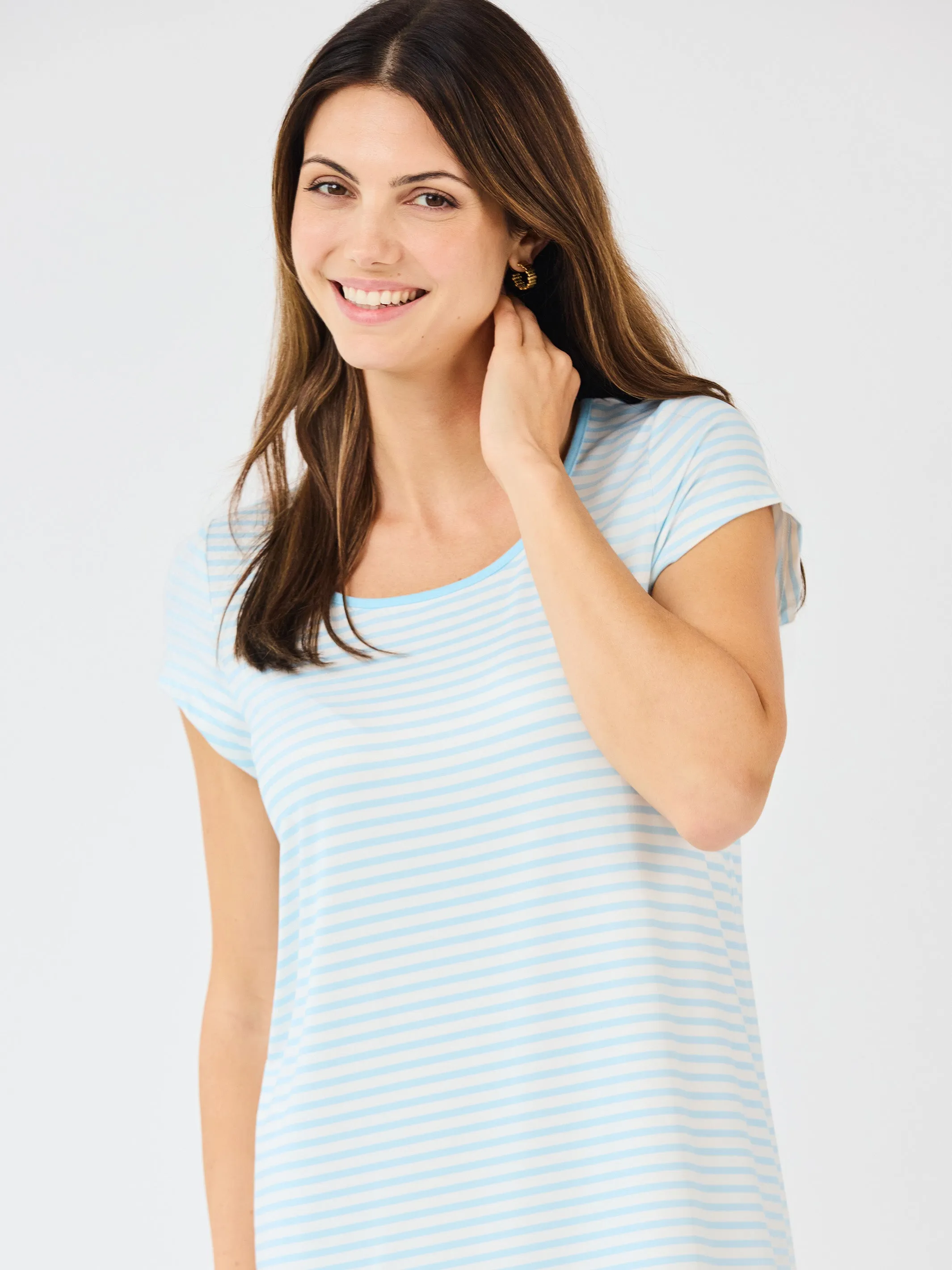 Women's Melody Nightshirt | Blue + White Stripe sold by Mary Square product image thumbnail 4