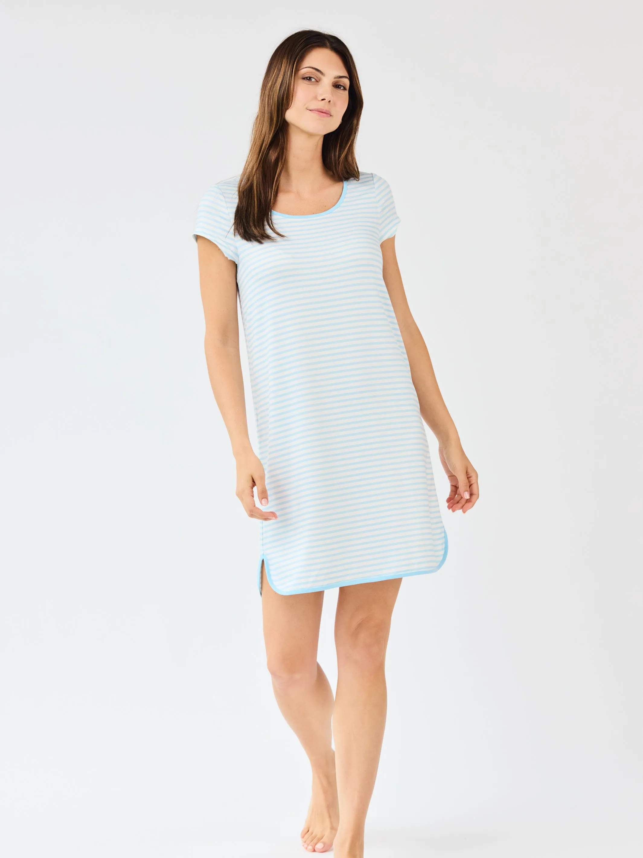 Women's Melody Nightshirt | Blue + White Stripe sold by Mary Square product image thumbnail 5