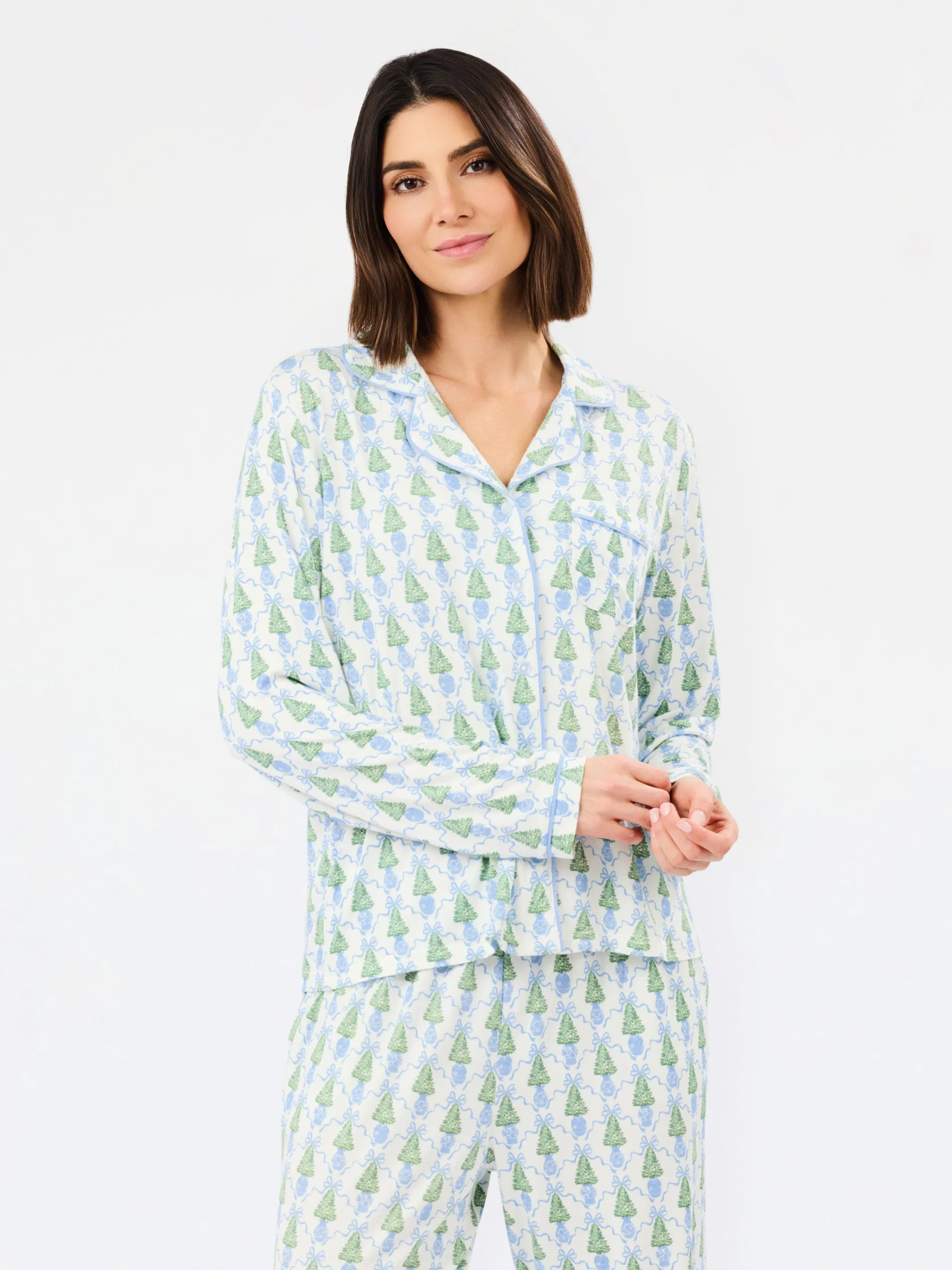 Women's Charlotte Pants Set | Winter Pines Blue sold by Mary Square product image thumbnail 4