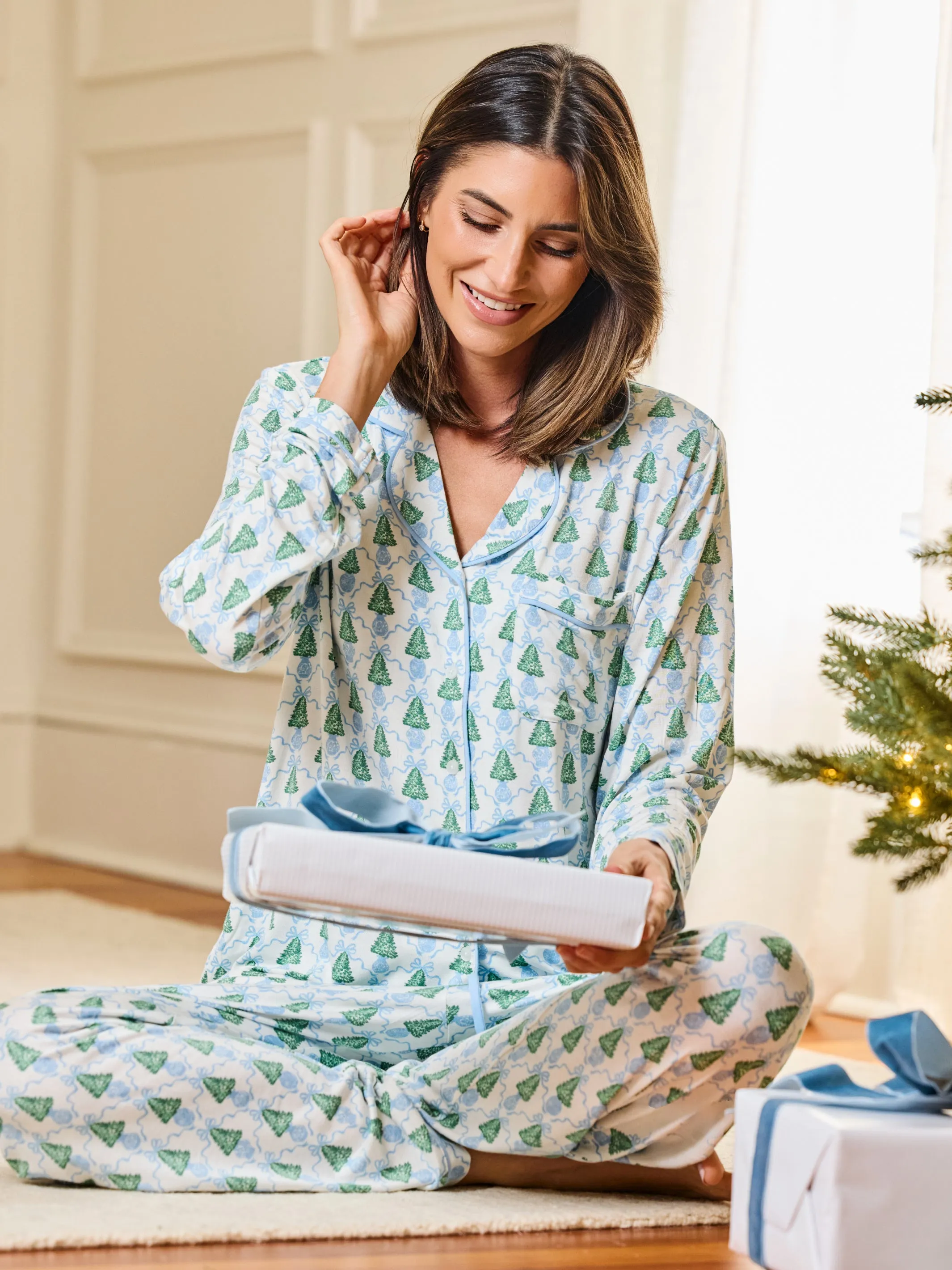 Women's Charlotte Pants Set | Winter Pines Blue sold by Mary Square product image thumbnail 5