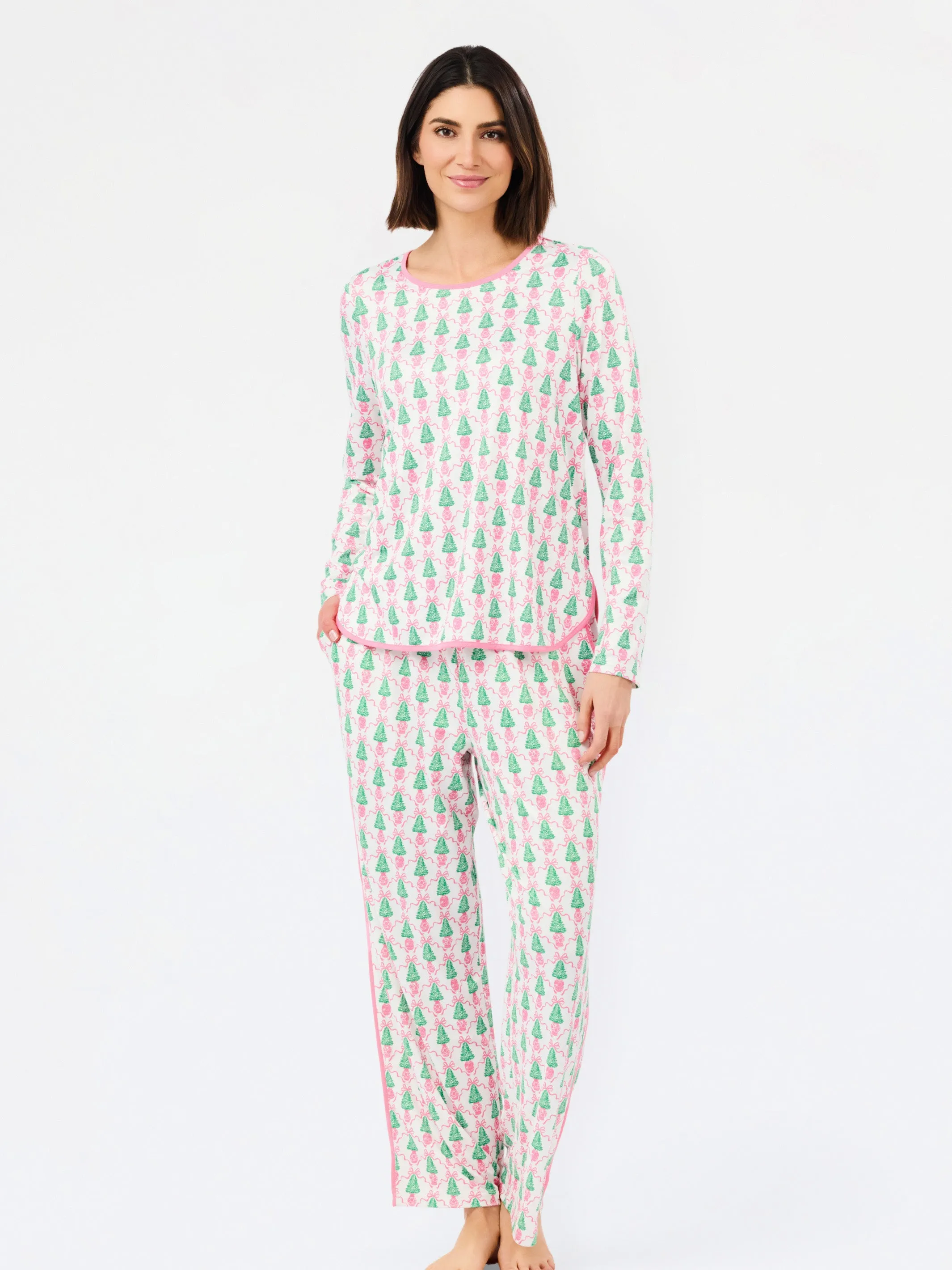 Women's Melody Pants Set | Winter Pines Pink sold by Mary Square product image thumbnail 4