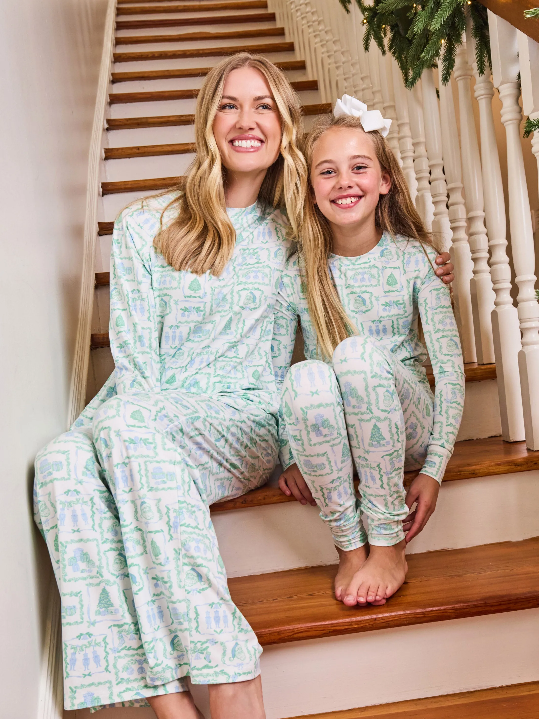 Women's Annie Pants Set | Yuletide Vignettes Blue sold by Mary Square product image thumbnail 2