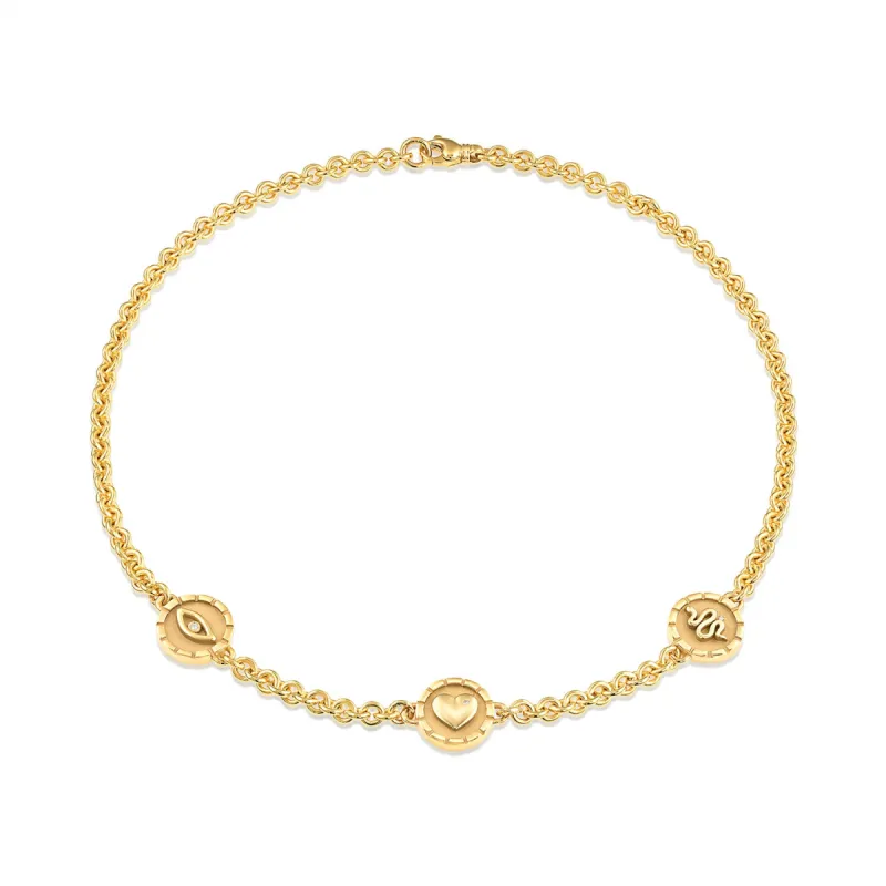 Pharos Three Charm Necklace sold by Pamela Zamore