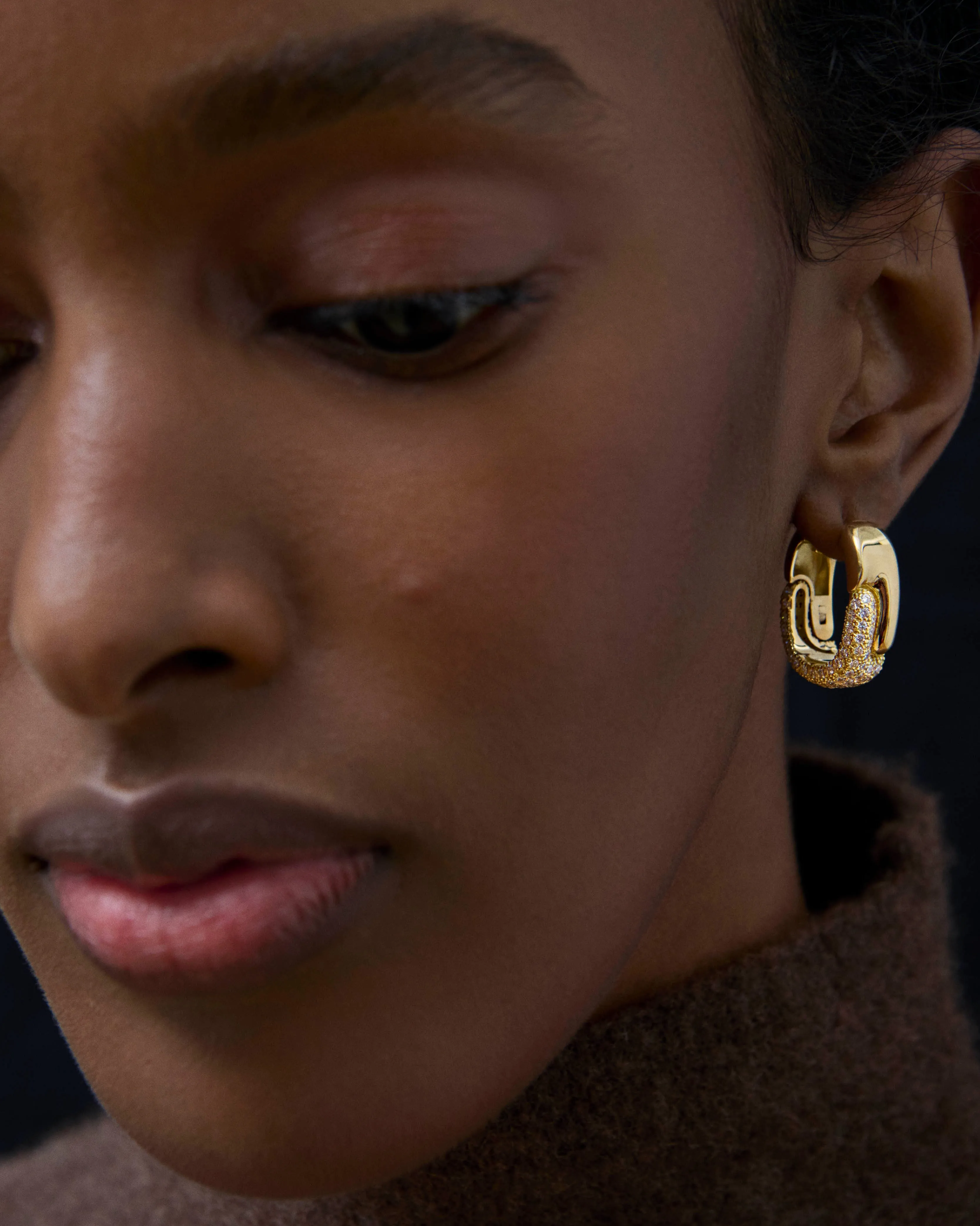 Holos Oval Hoops with Diamonds sold by Pamela Zamore product image thumbnail 2