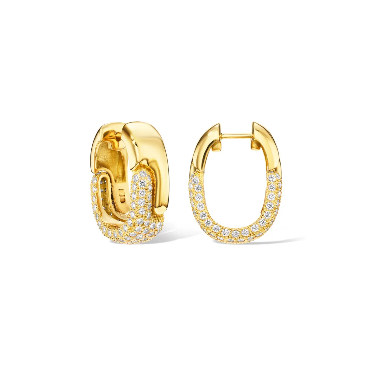 Holos Oval Hoops with Diamonds sold by Pamela Zamore product image thumbnail 3