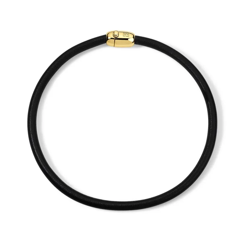 Chunky Leather Cord Necklace made by Pamela Zamore