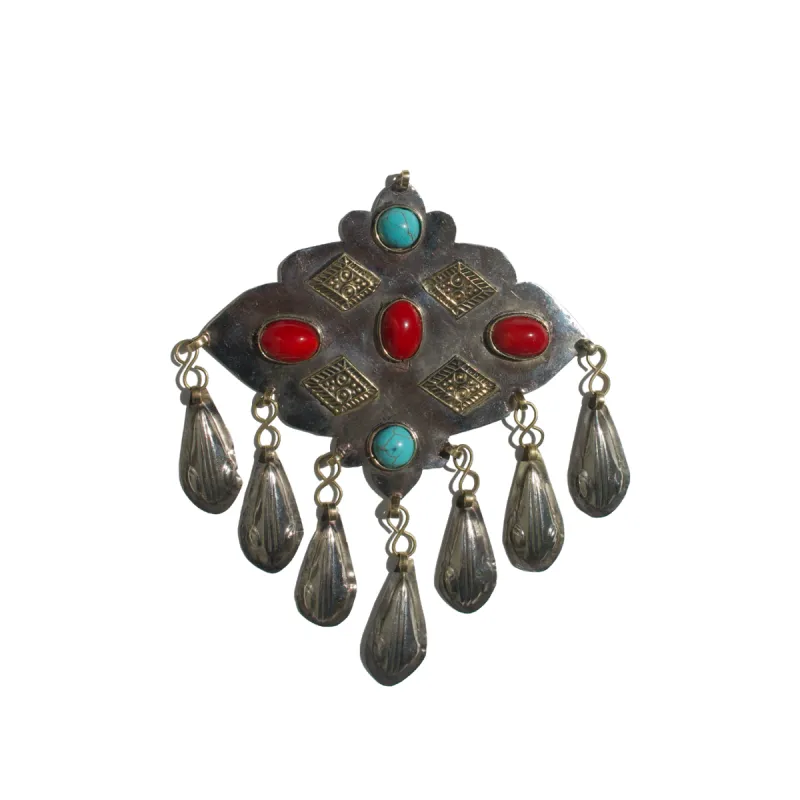 JASPER & TURQUOISE TEARDROP AMULET sold by Vertigo