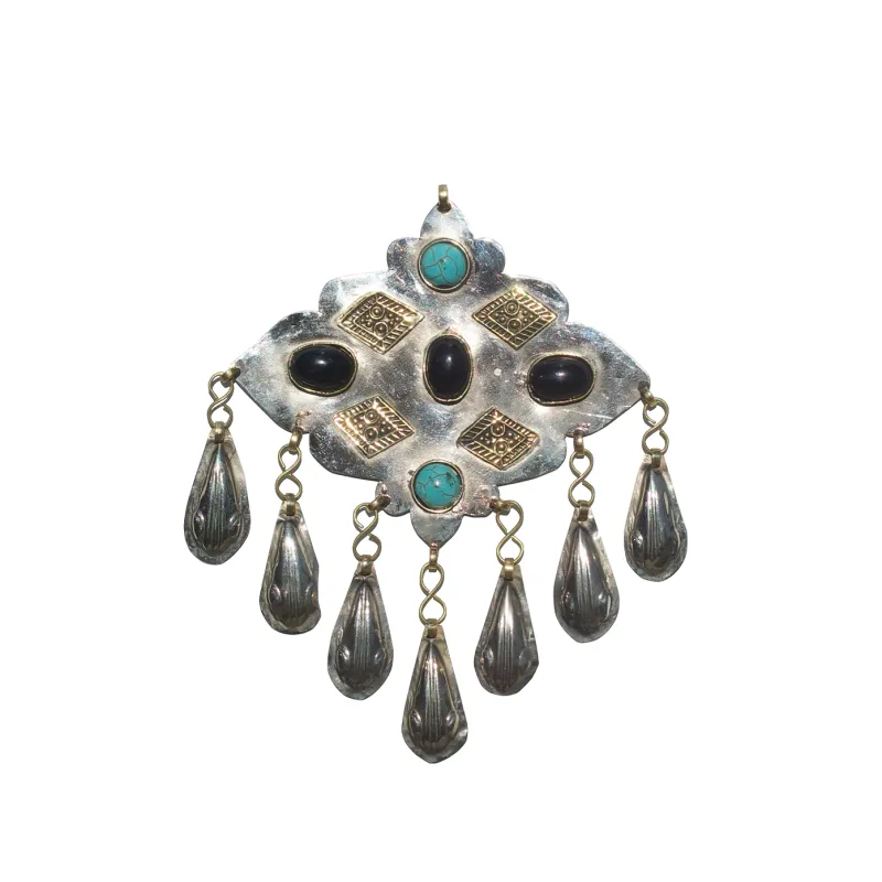 ONYX & TURQUOISE TEARDROP AMULET sold by Vertigo