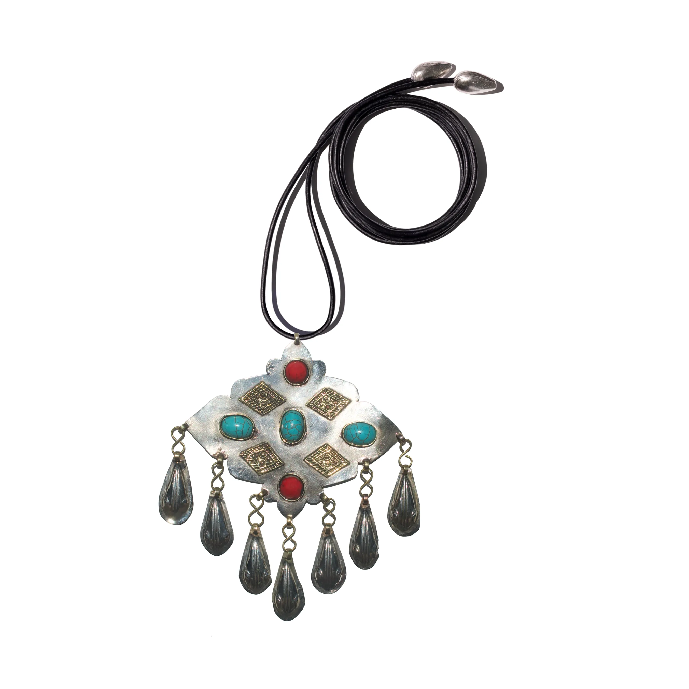 TURQUOISE & JASPER TEARDROP AMULET sold by Vertigo product image thumbnail 2