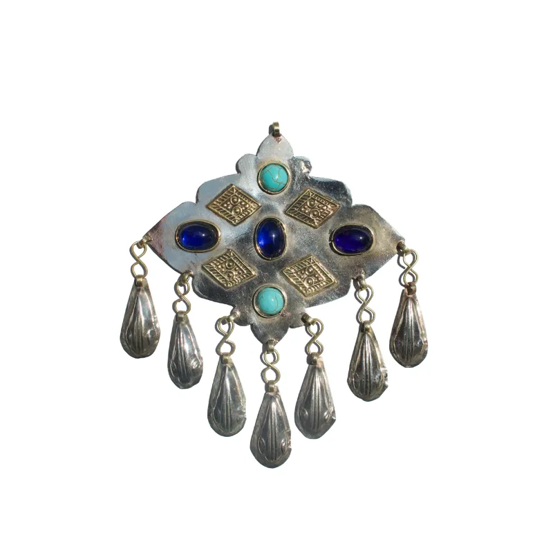 BLUE MURANO & TURQUOISE TEARDROP AMULET made by Vertigo