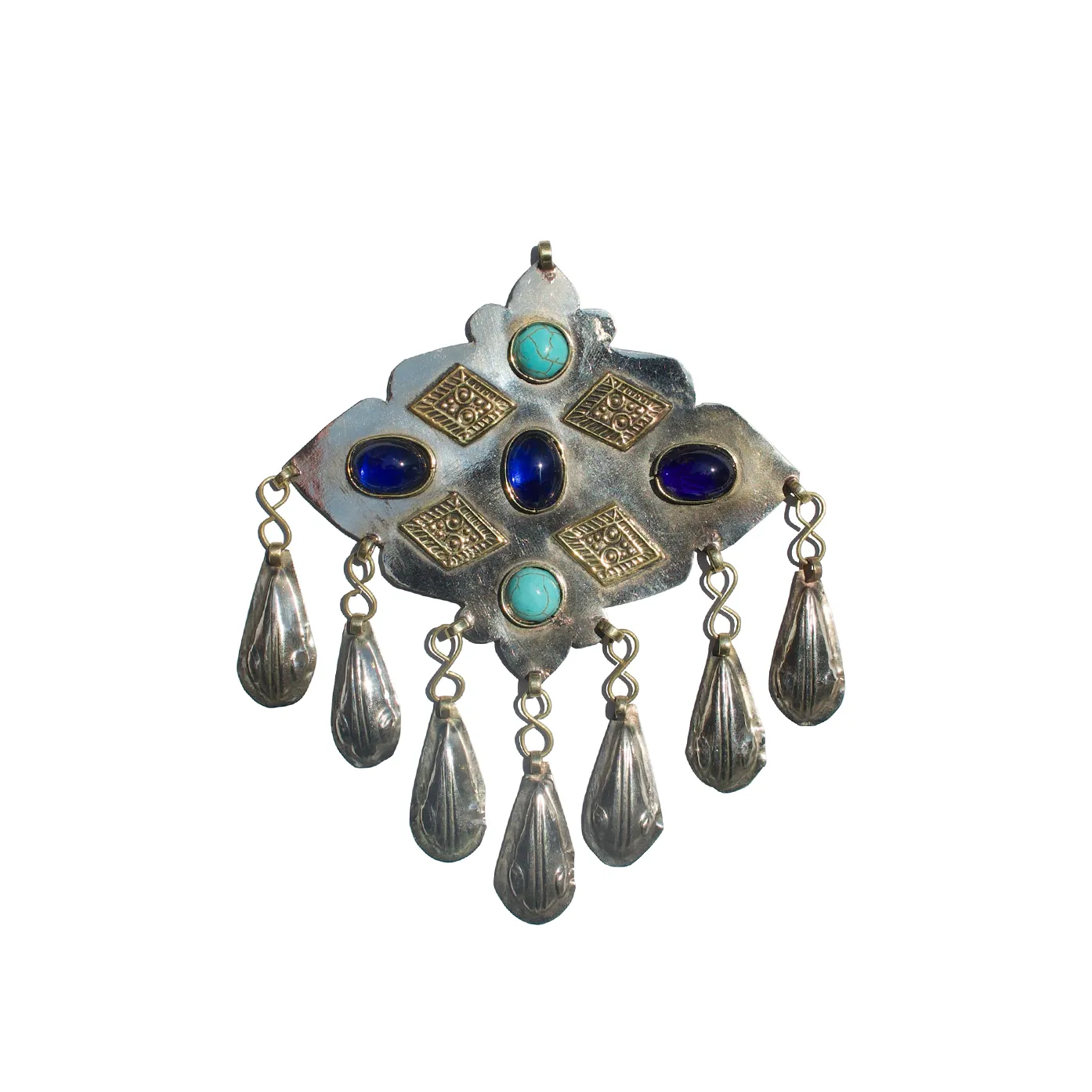 BLUE MURANO & TURQUOISE TEARDROP AMULET sold by Vertigo