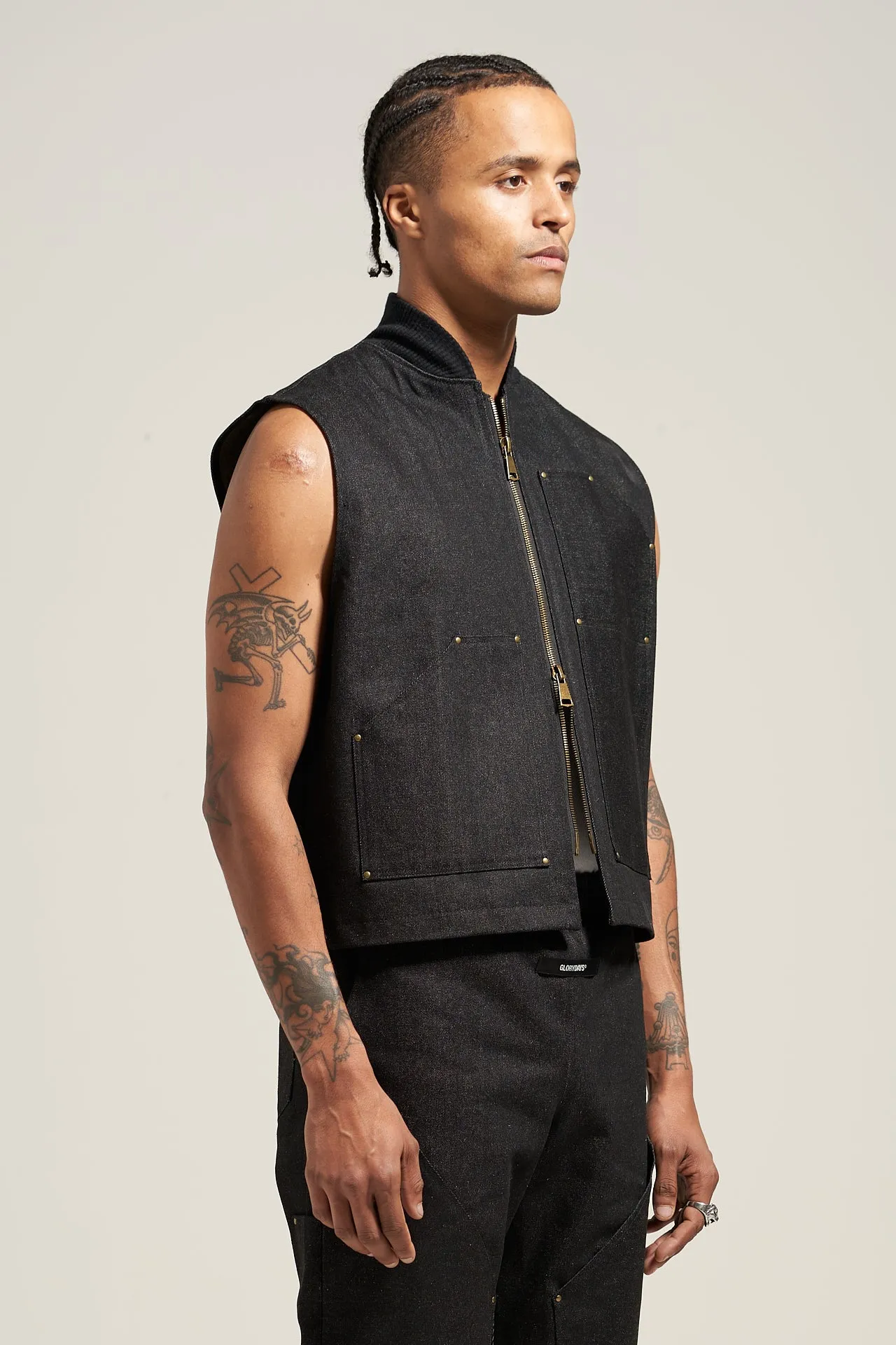The Raw Black Carpenter Vest sold by Glorydays