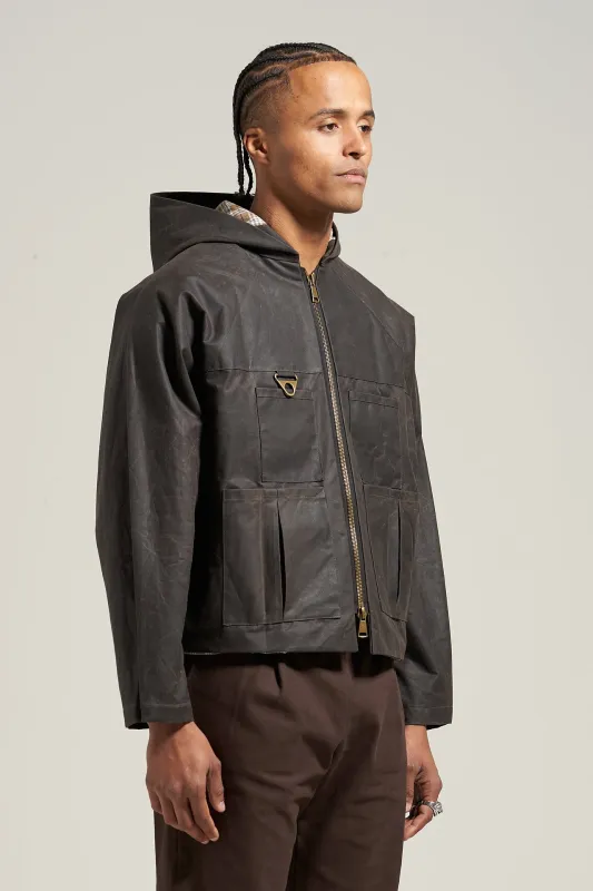 The Umber Waxed Utility Jacket sold by Glorydays