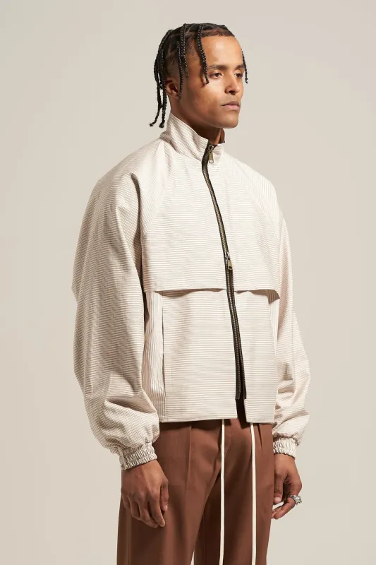The Ivory Stripe Shell Jacket made by Glorydays