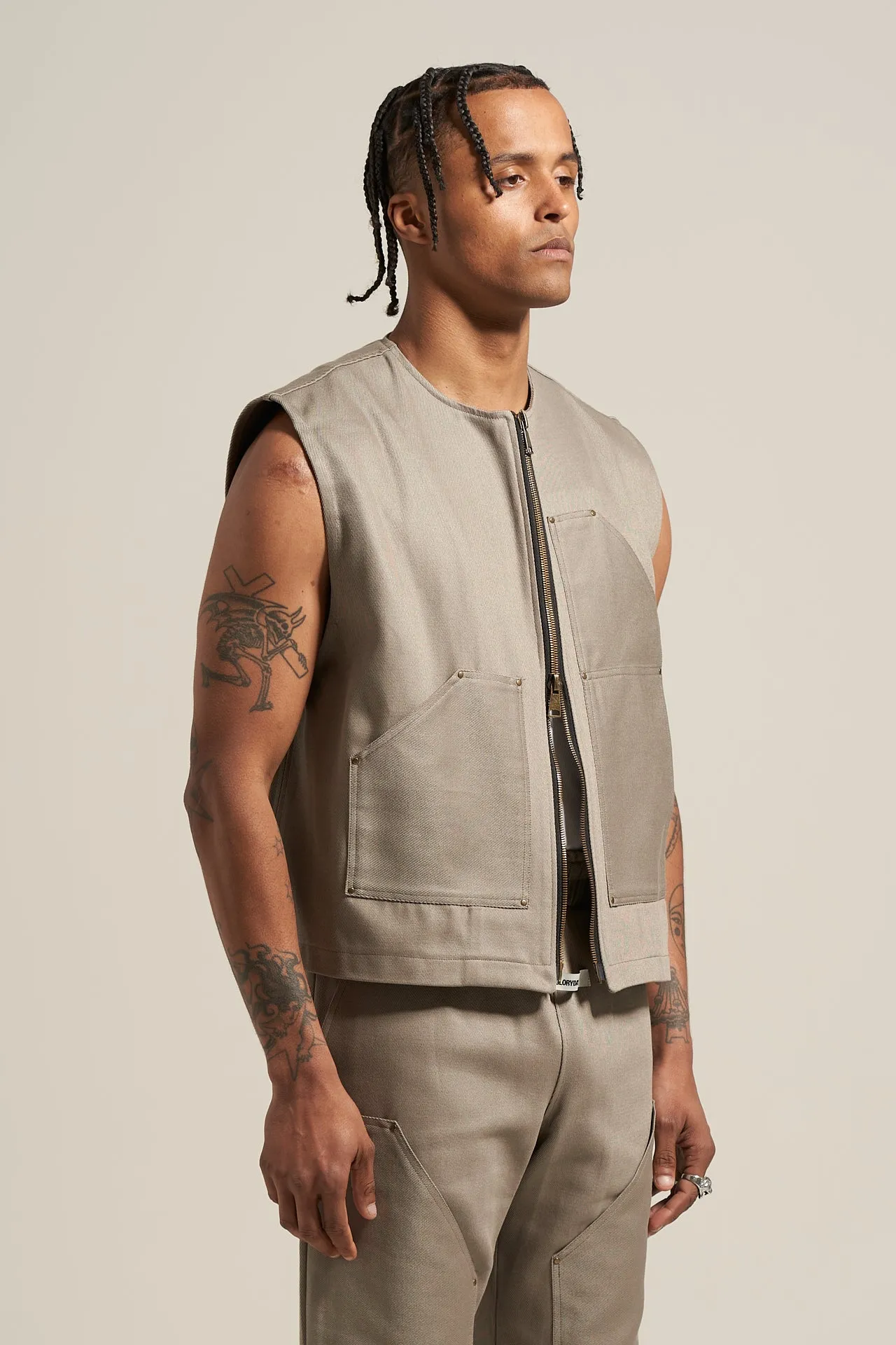 The Concrete Carpenter Vest sold by Glorydays