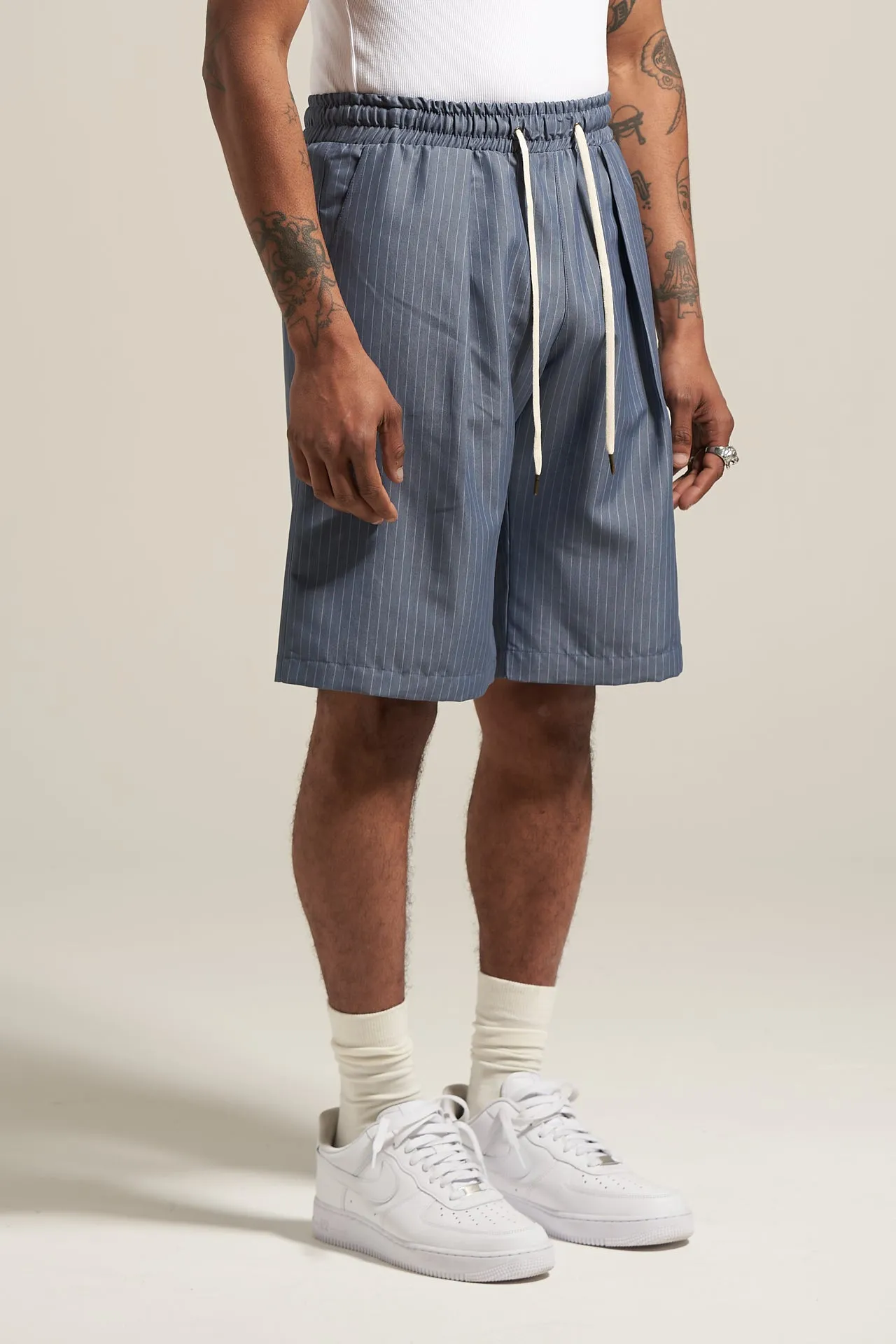 The Steel Pinstripe Flow Short sold by Glorydays