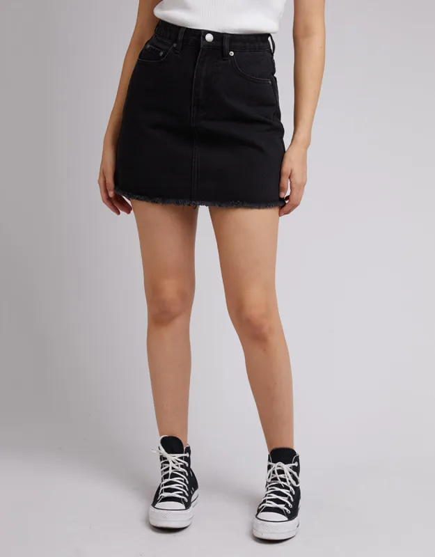 Ray Mini Skirt Washed Black sold by All About Eve