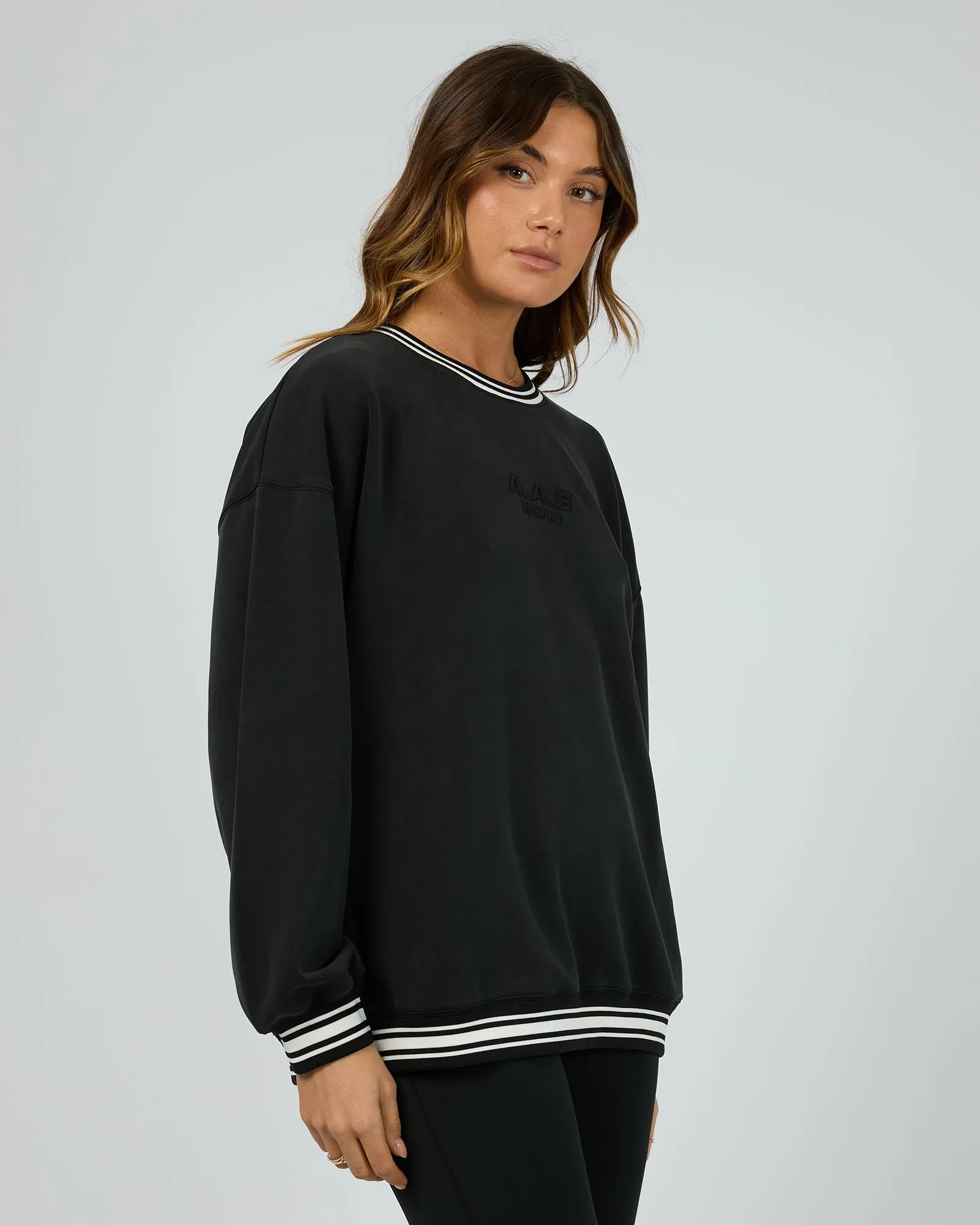 Luxe Active College Crew Sweater Black sold by All About Eve product image thumbnail 4