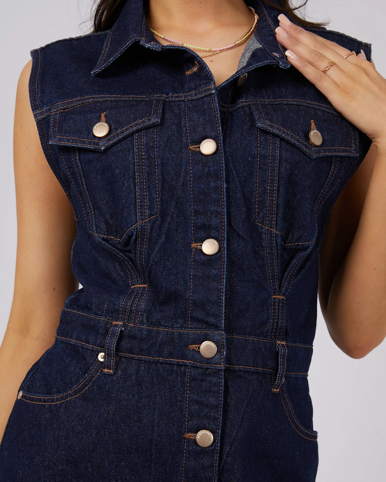 Kennedy Denim Mini Dress Organic Blue sold by All About Eve product image thumbnail 5