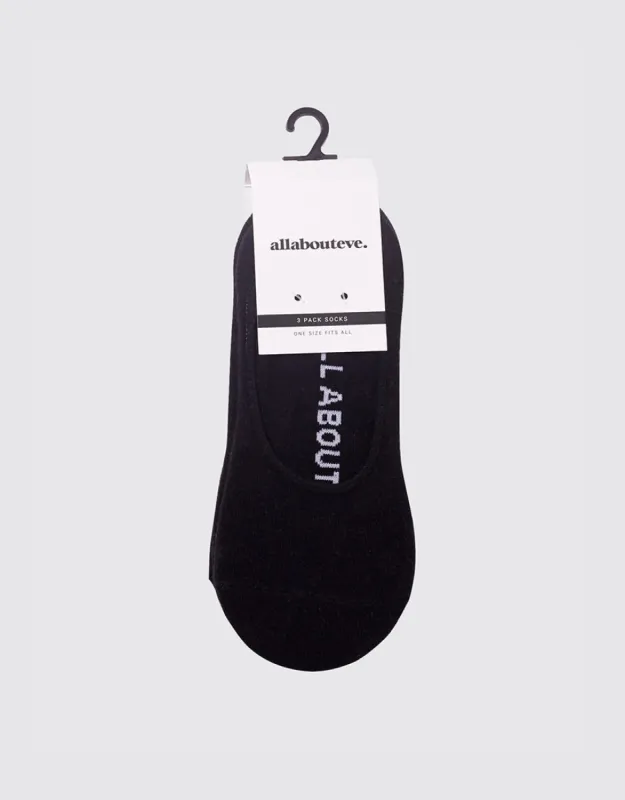 Aae 3 Pack Sockettes Black made by All About Eve