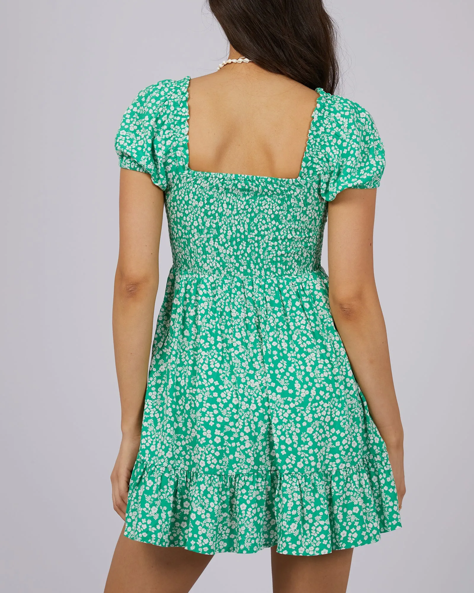 Amalfi Shirred Mini Dress Green sold by All About Eve product image thumbnail 3