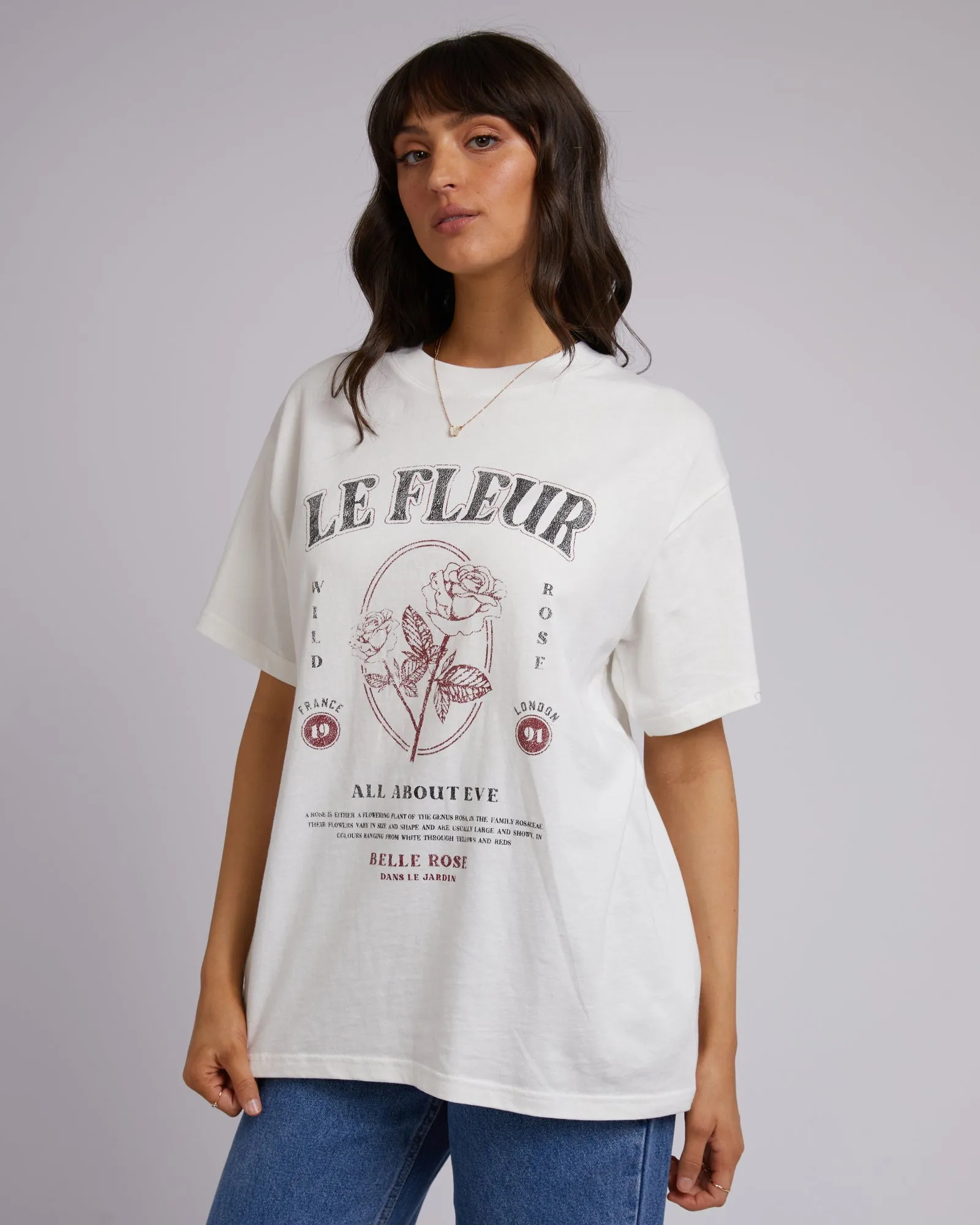 Wild Rose Oversized Tee Vintage White sold by All About Eve product image thumbnail 5