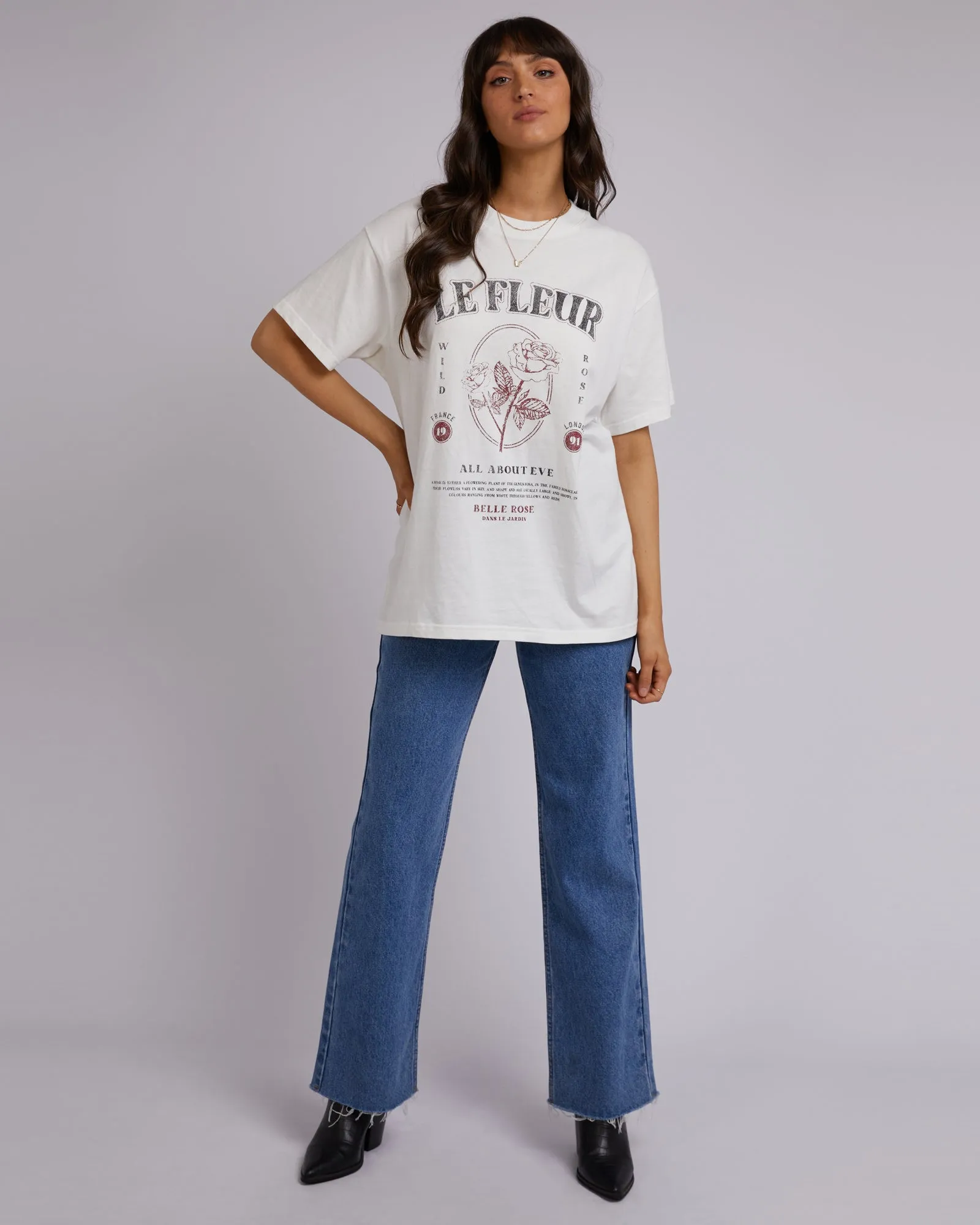 Wild Rose Oversized Tee Vintage White sold by All About Eve product image thumbnail 3