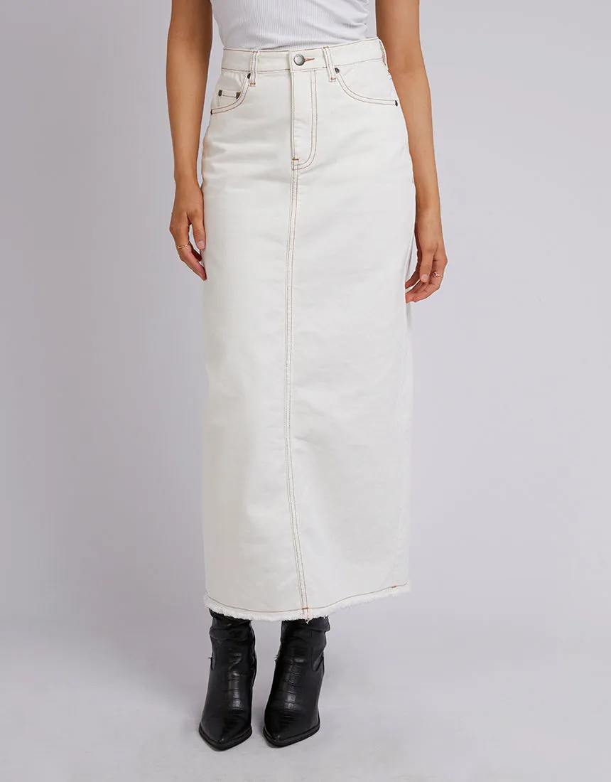 Ray Denim Maxi Skirt Vintage White sold by All About Eve