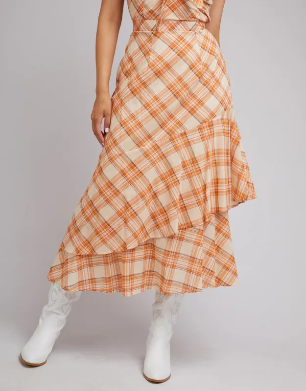 Fern Check Maxi Skirt Check sold by All About Eve