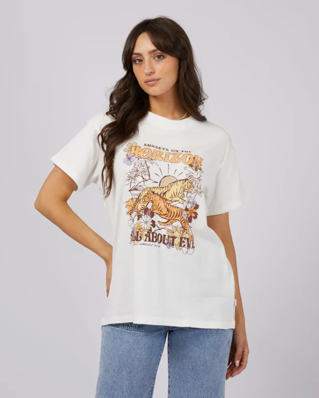 Rising Tiger Tee Vintage White sold by All About Eve