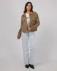 Mahina Cropped Shacket Oatmeal sold by All About Eve