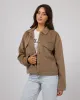 Mahina Cropped Shacket Oatmeal sold by All About Eve