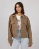 Mahina Cropped Shacket Oatmeal sold by All About Eve