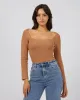 Jessa Knit Top Tan sold by All About Eve