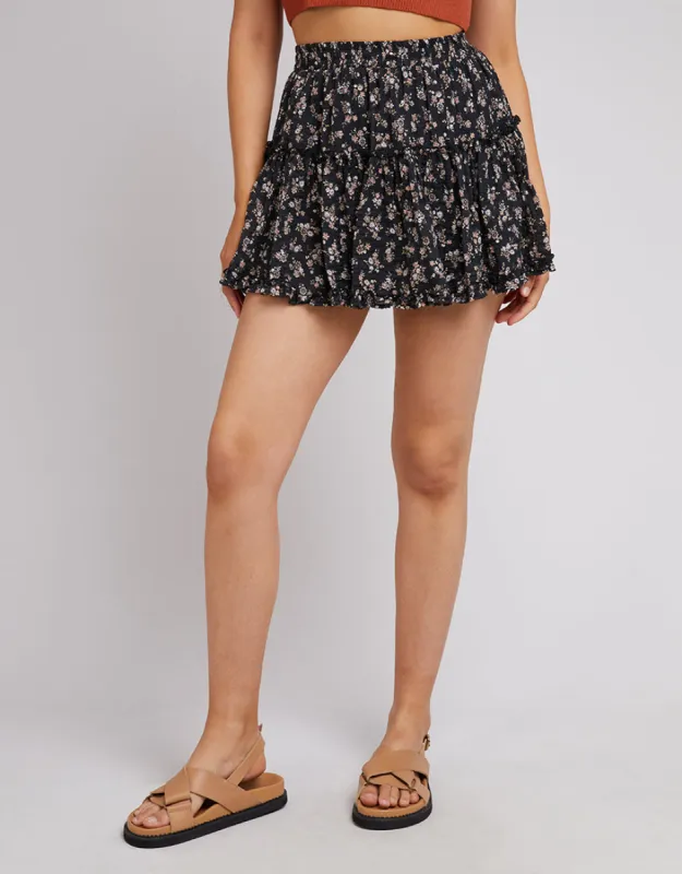 Maya Floral Mini Skirt Black sold by All About Eve