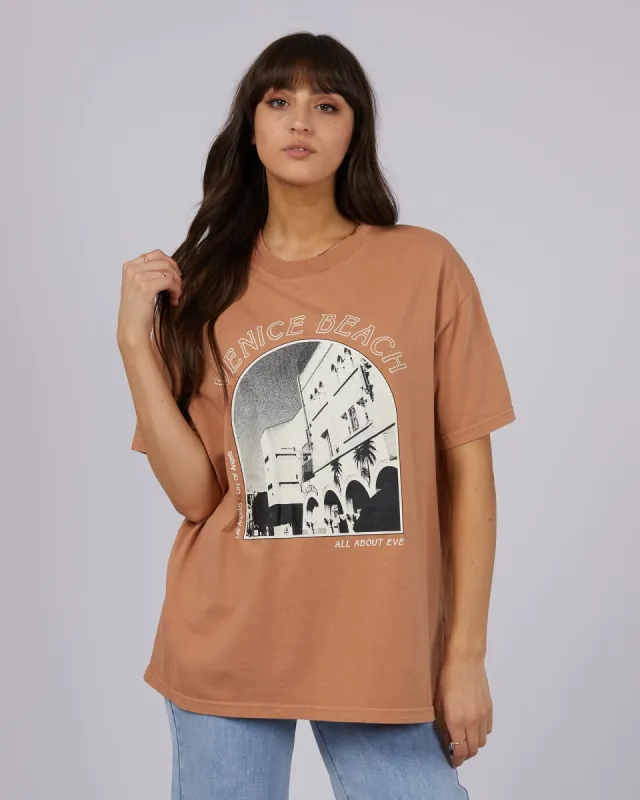 Venice Beach Oversized Tee Tan sold by All About Eve