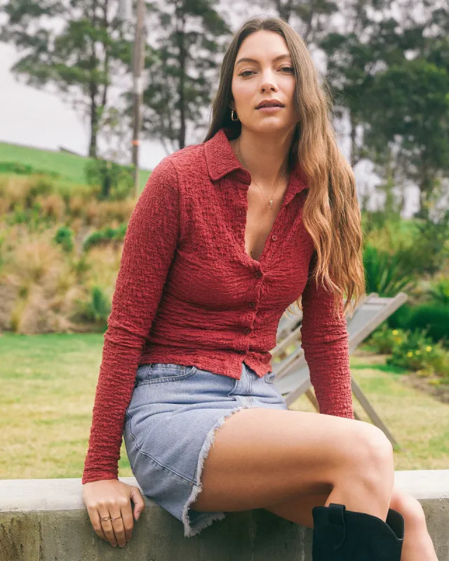 Aggy Top Rust sold by All About Eve