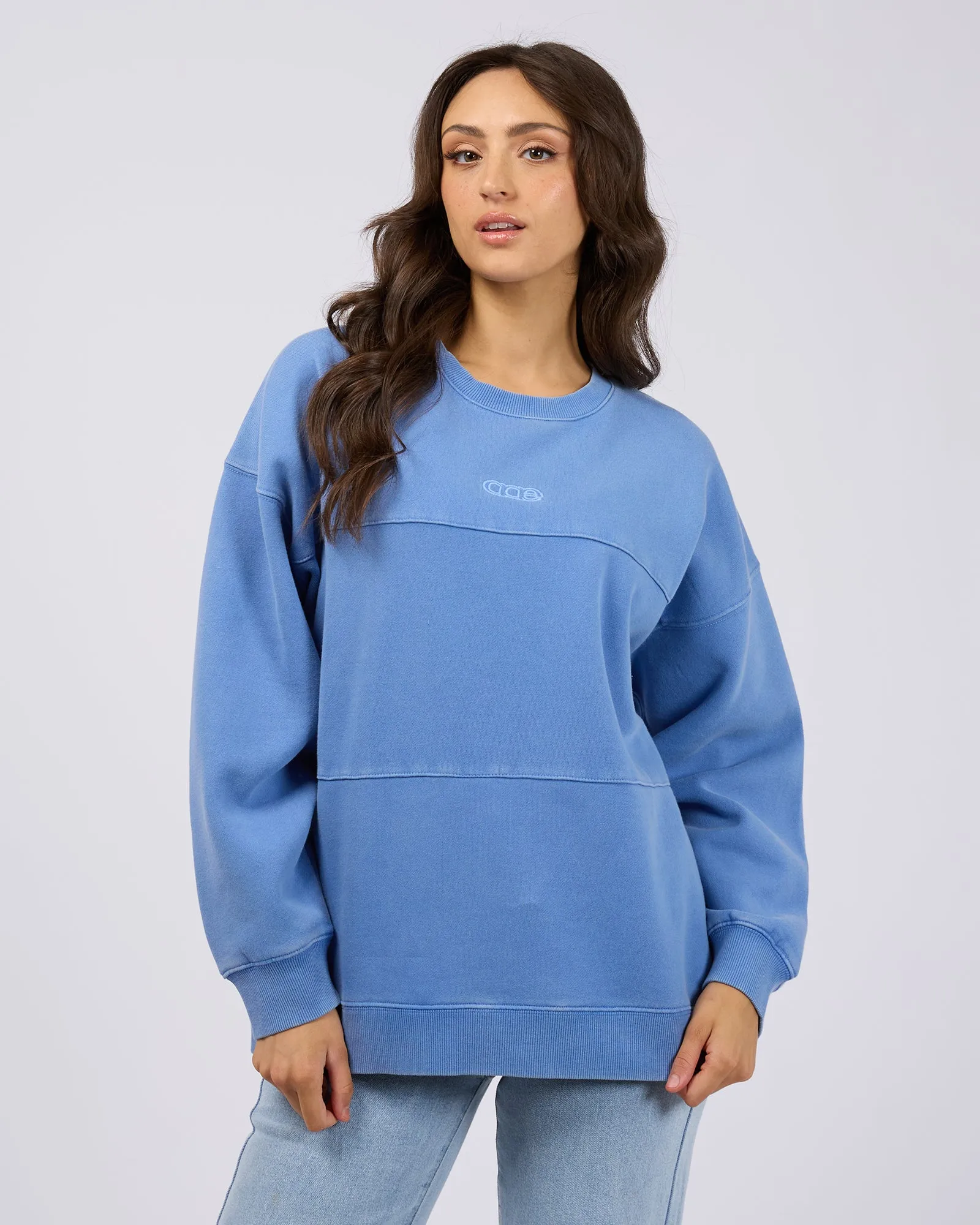 Piper Washed Crew Blue sold by All About Eve