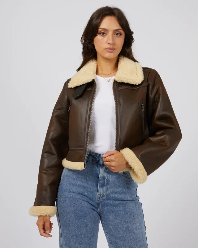 Cory Aviator Jacket Brown sold by All About Eve