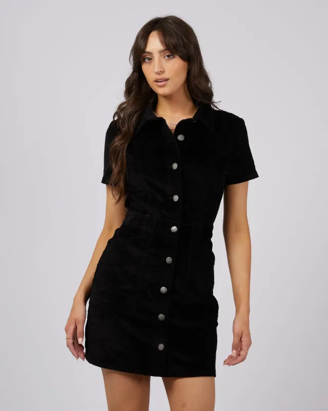 Nadia Cord Mini Dress Black sold by All About Eve