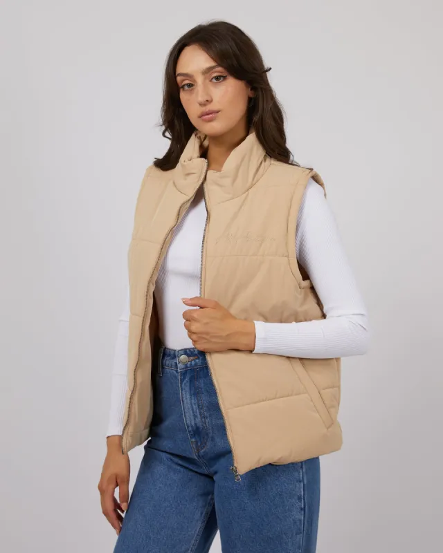 Classic Puffer Vest Oatmeal sold by All About Eve