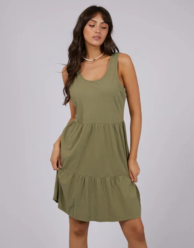 Linen Mini Dress Khaki sold by All About Eve
