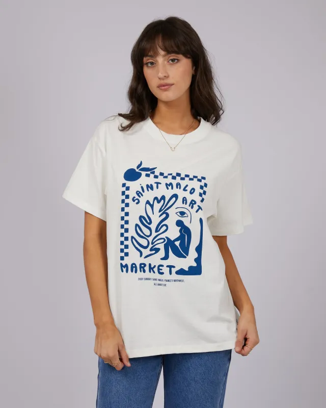 Saint Malo Oversized Tee Vintage White made by All About Eve