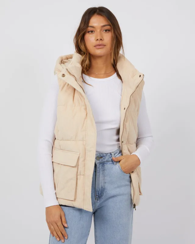 Cami Cord Puffer Vest Vintage White sold by All About Eve