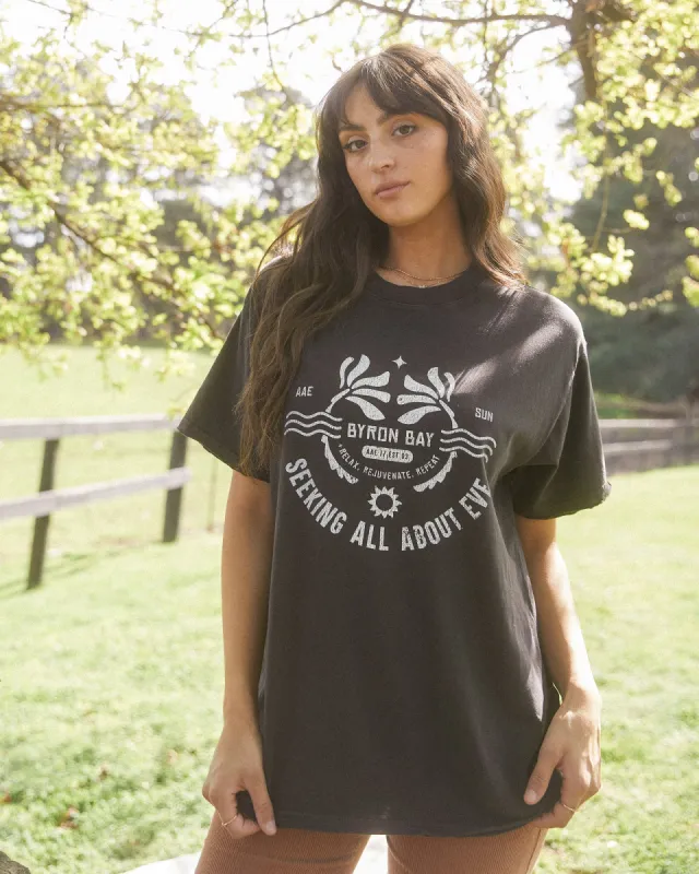 Seeking Oversized Tee Washed Black sold by All About Eve