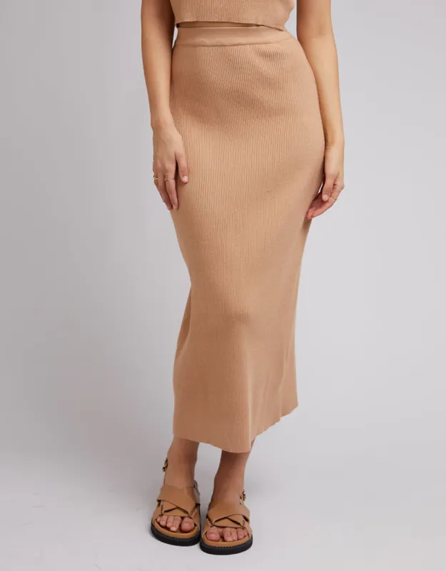 Charlotte Maxi Skirt Tan sold by All About Eve